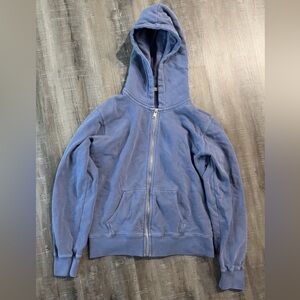 Brandy Melville Blue Zip-Up Hoodie